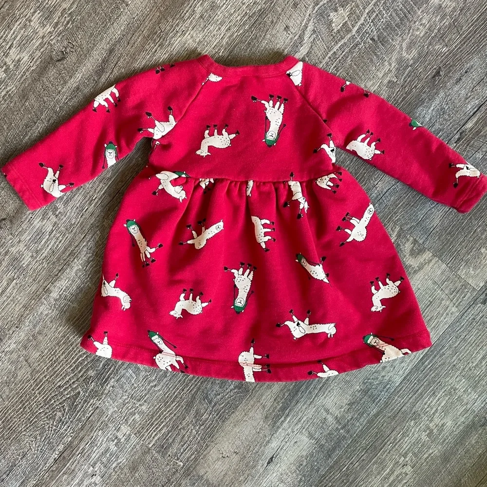 Hanna Andersson long sleeve llama print dress
